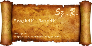 Szajkó Rezső névjegykártya