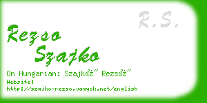 rezso szajko business card